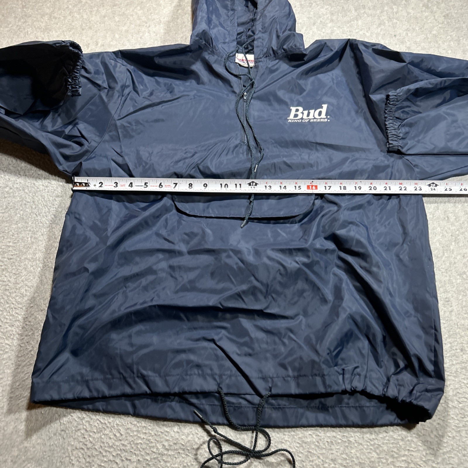 VTG 90s Bud King of Beers Pullover 1/2 Zip Windbreaker Jacket – Mens Large L