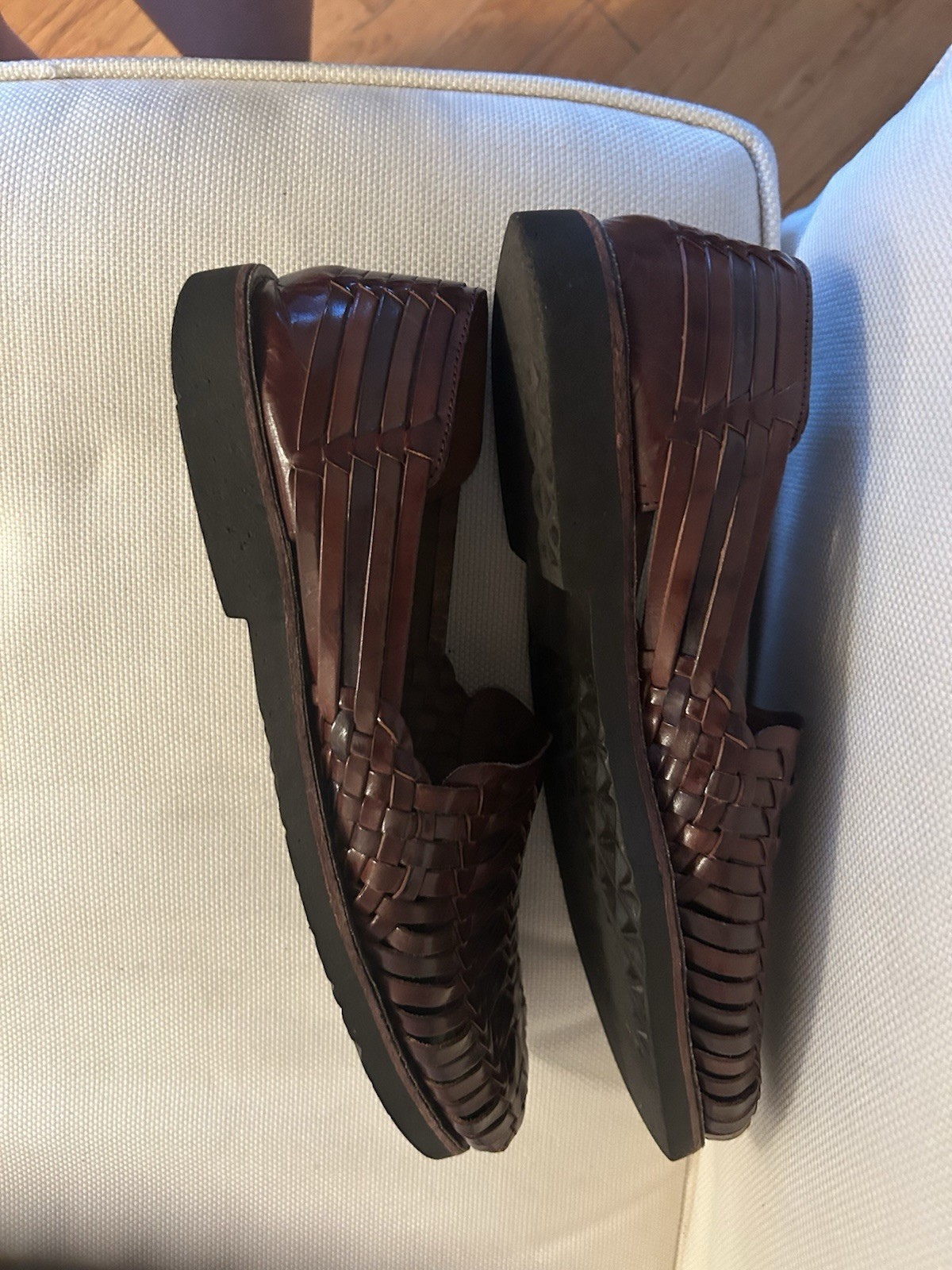 Sunsteps Mens Size 10.5 Brown Huarache Leather Hand Woven Shoes