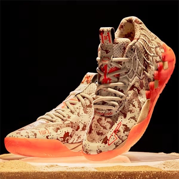 Puma Lamelo Ball MB.01 Digital Camo “Not From Here” Ultra Orange Brown Size 11.5