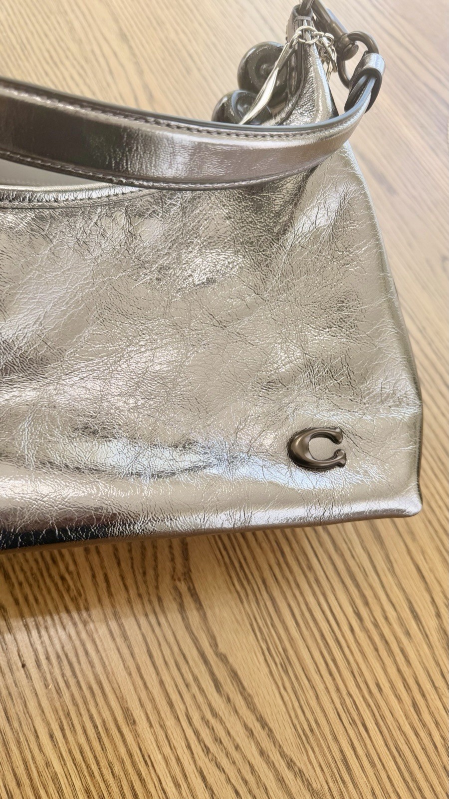Coach Juliet 25 Pewter/Anthracite Leather shoulder and croc body bag.