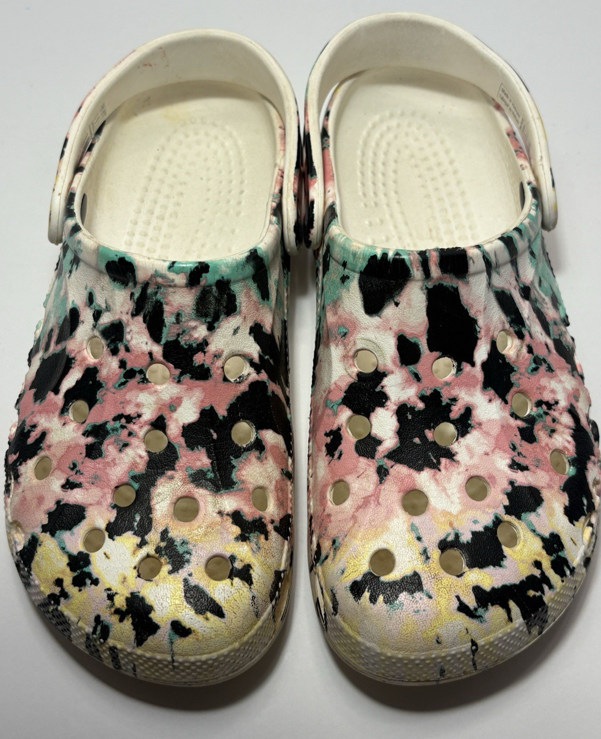 Classic Crocs Multicolor Painted Print Baya Clog Summer Shoes Women 6 Men 4