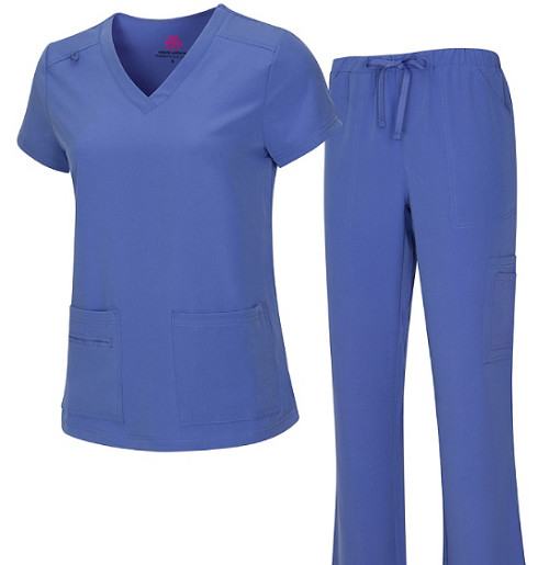 Medical Nursing Natural Uniforms Women’s Cool Stretch V-Neck Top and Cargo Pant