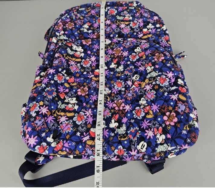 Vera Bradley Disney Mickey & Minnie Floral Blue Essentials Large Backpack NWT