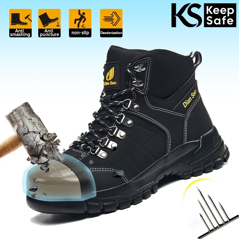 Lightweight Indestructible Steel Toe Boots Non Slip Waterproof Mens Industrial