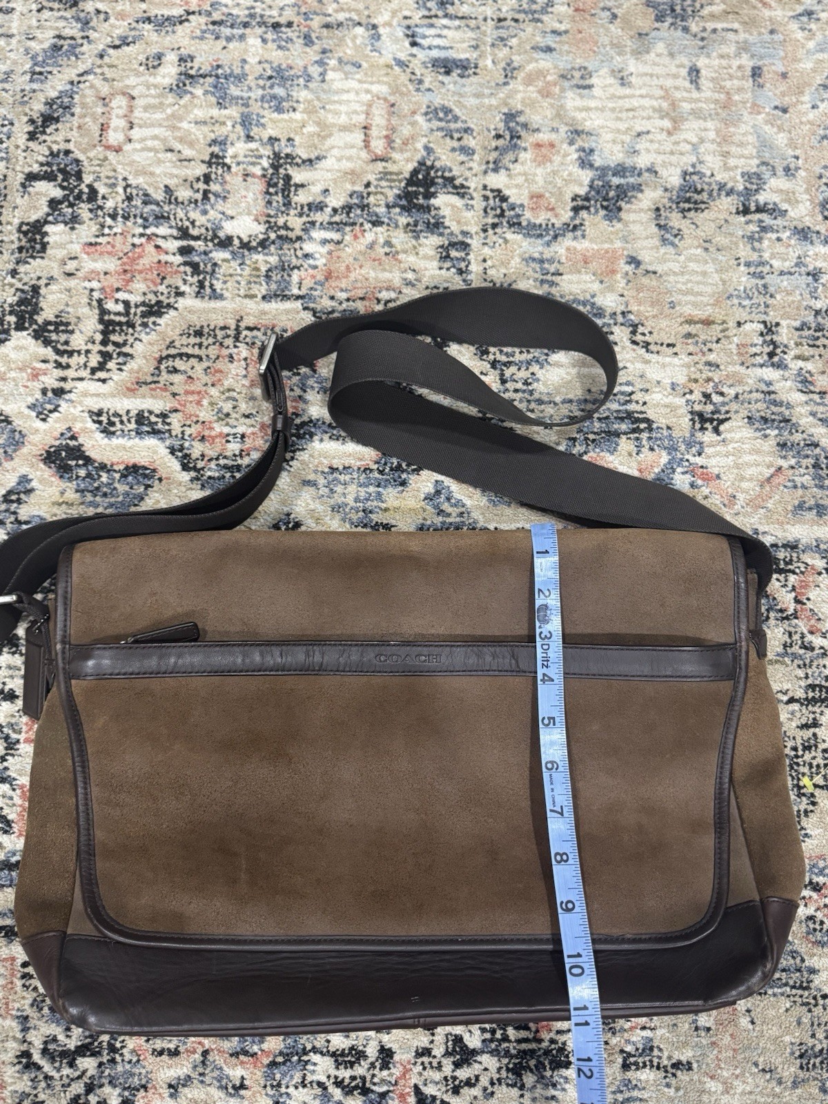 Coach Camden Brown Leather Suede Messenger Laptop Satchel Bag D1461-F71345