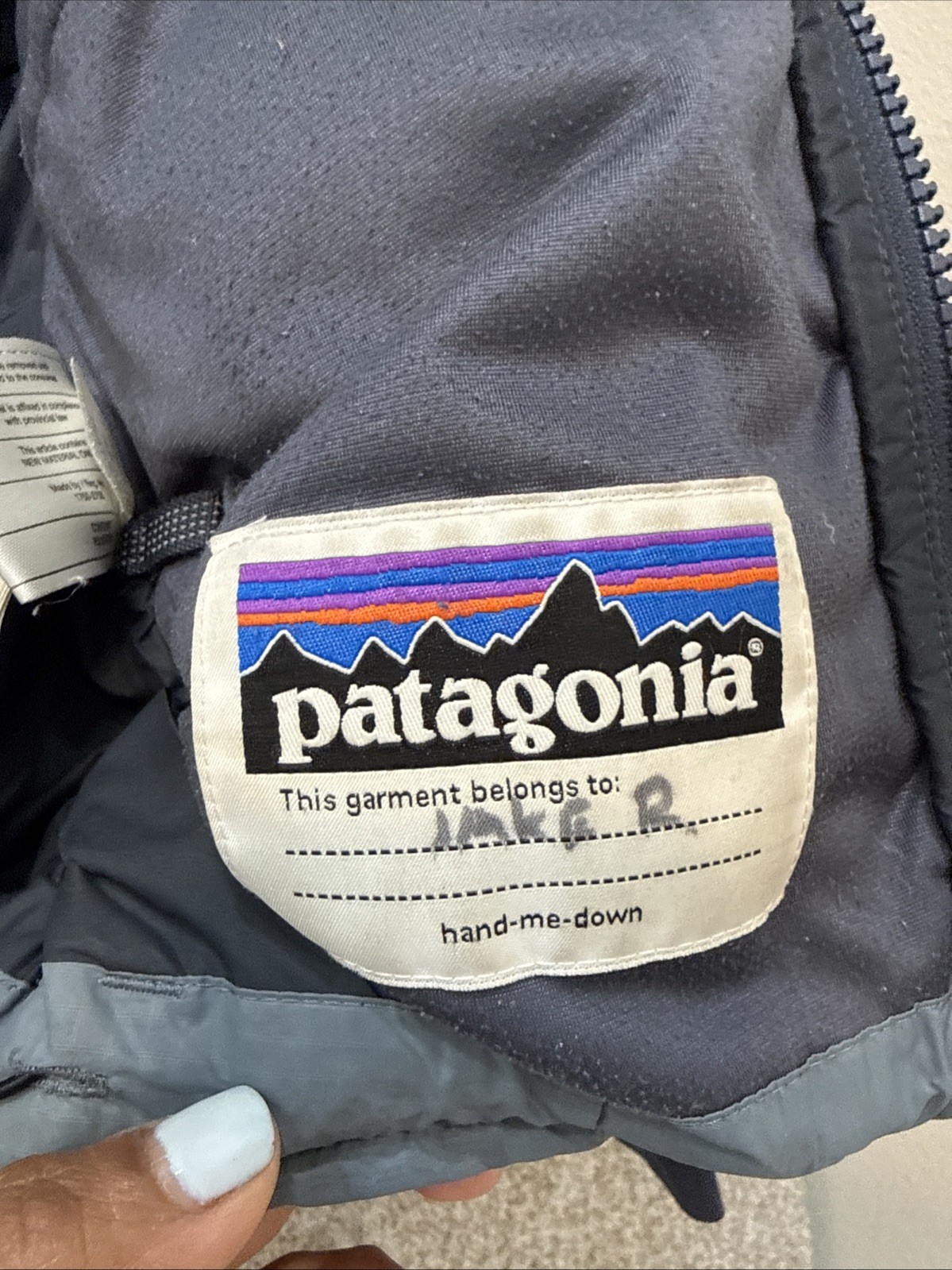 Patagonia Kids’ Size XS 5-6 Gray Synthetic Puffer Hoody Jacket Full Zip 68065