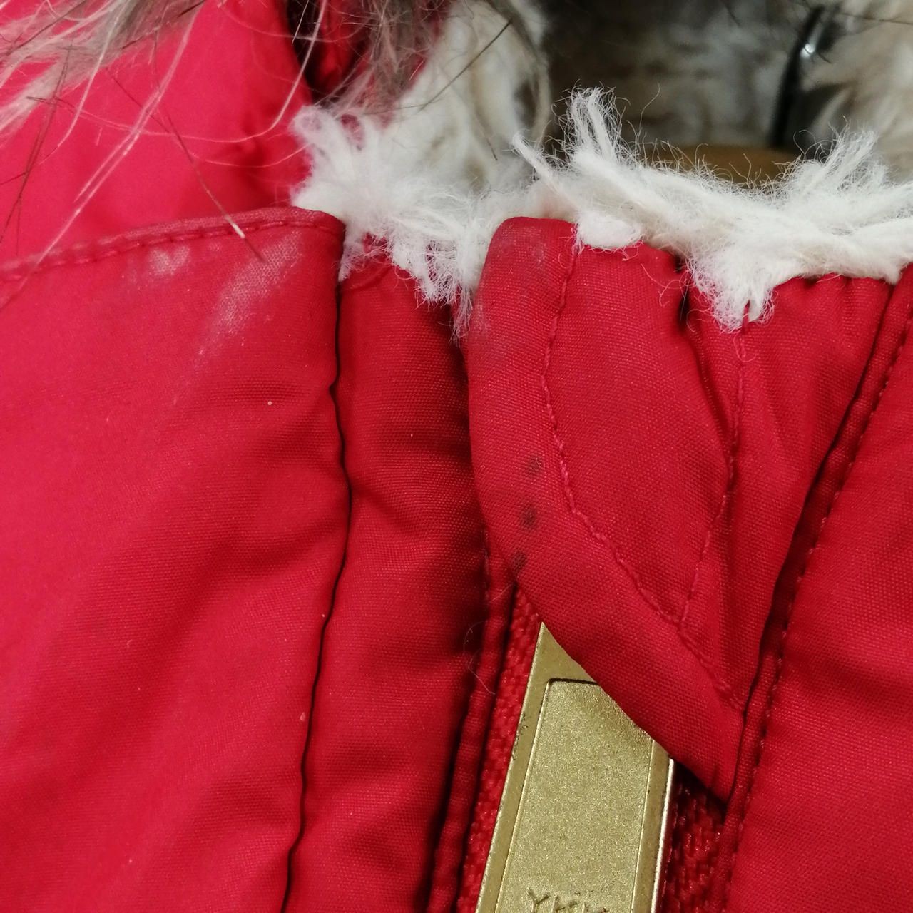 EDDIE BAUER Boa Hooded Down Jacket Red PL Immaculate Used