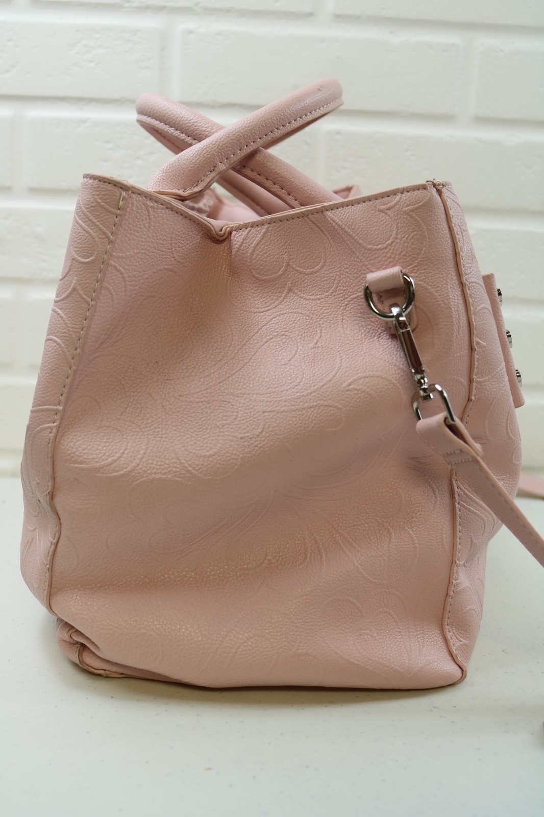 Betsey Johnson XO Mona Blush Heart Studded Handbag Crossbody