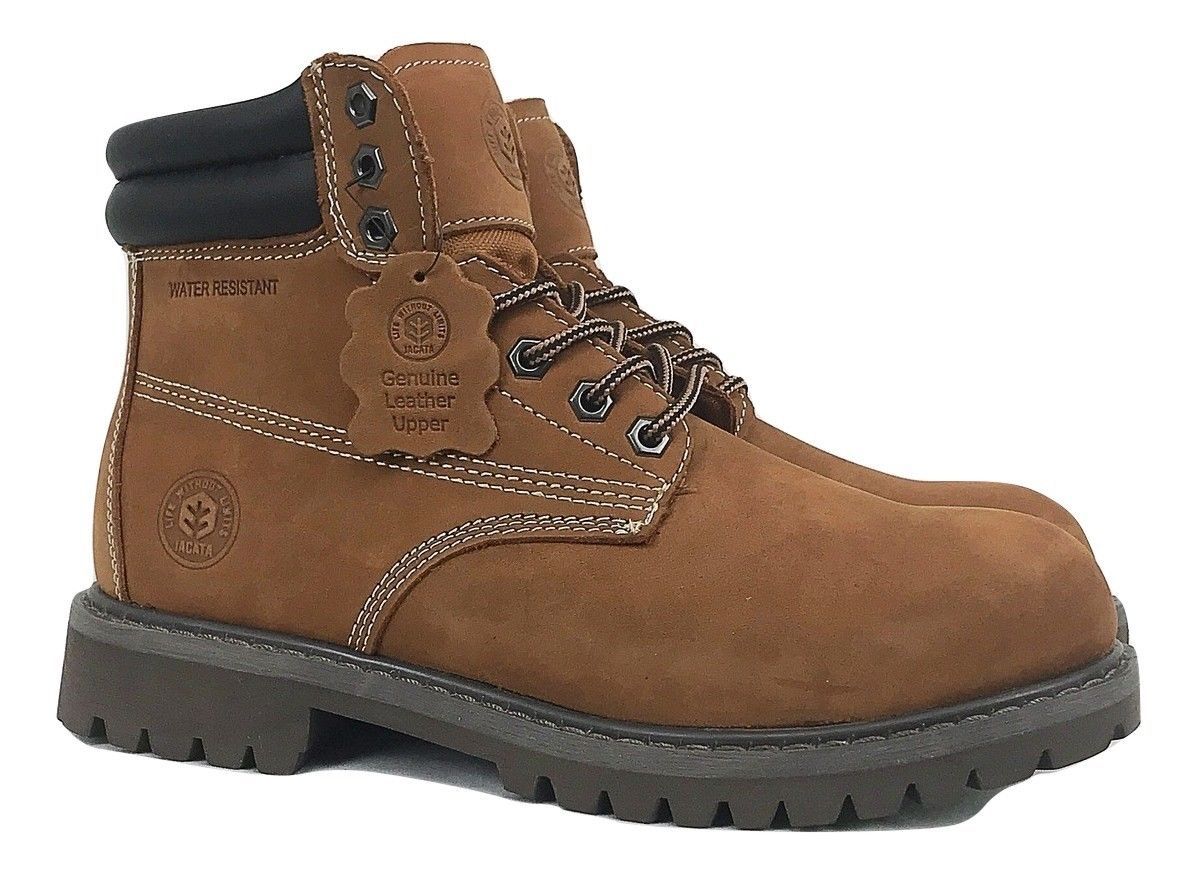 Men’s Work Boots Genuine Leather Water Resistant Wheat Black Brown 8601