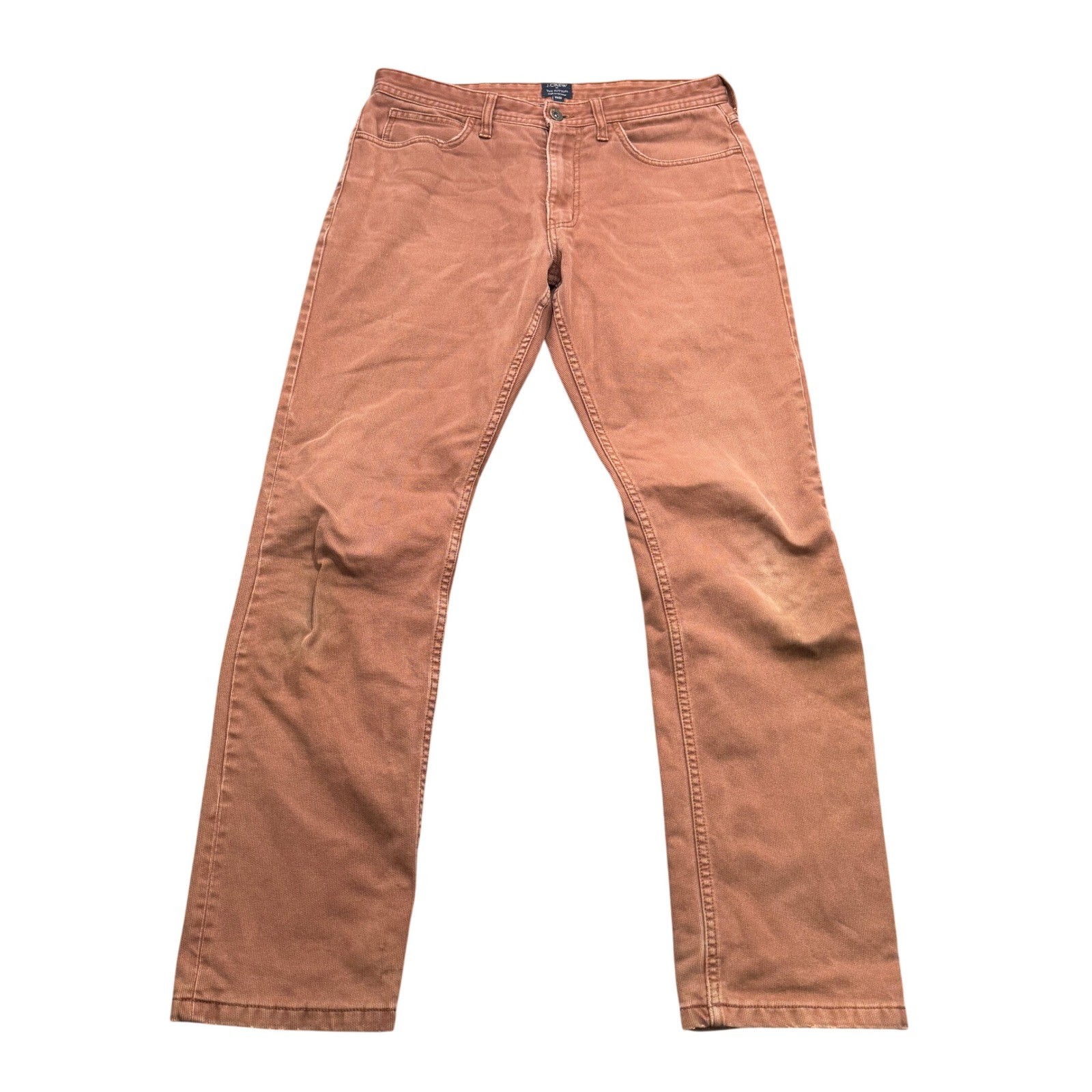 J.Crew The Sutton Corduroy Pants Mens 31×32 Orange Flannel Lined Workwear
