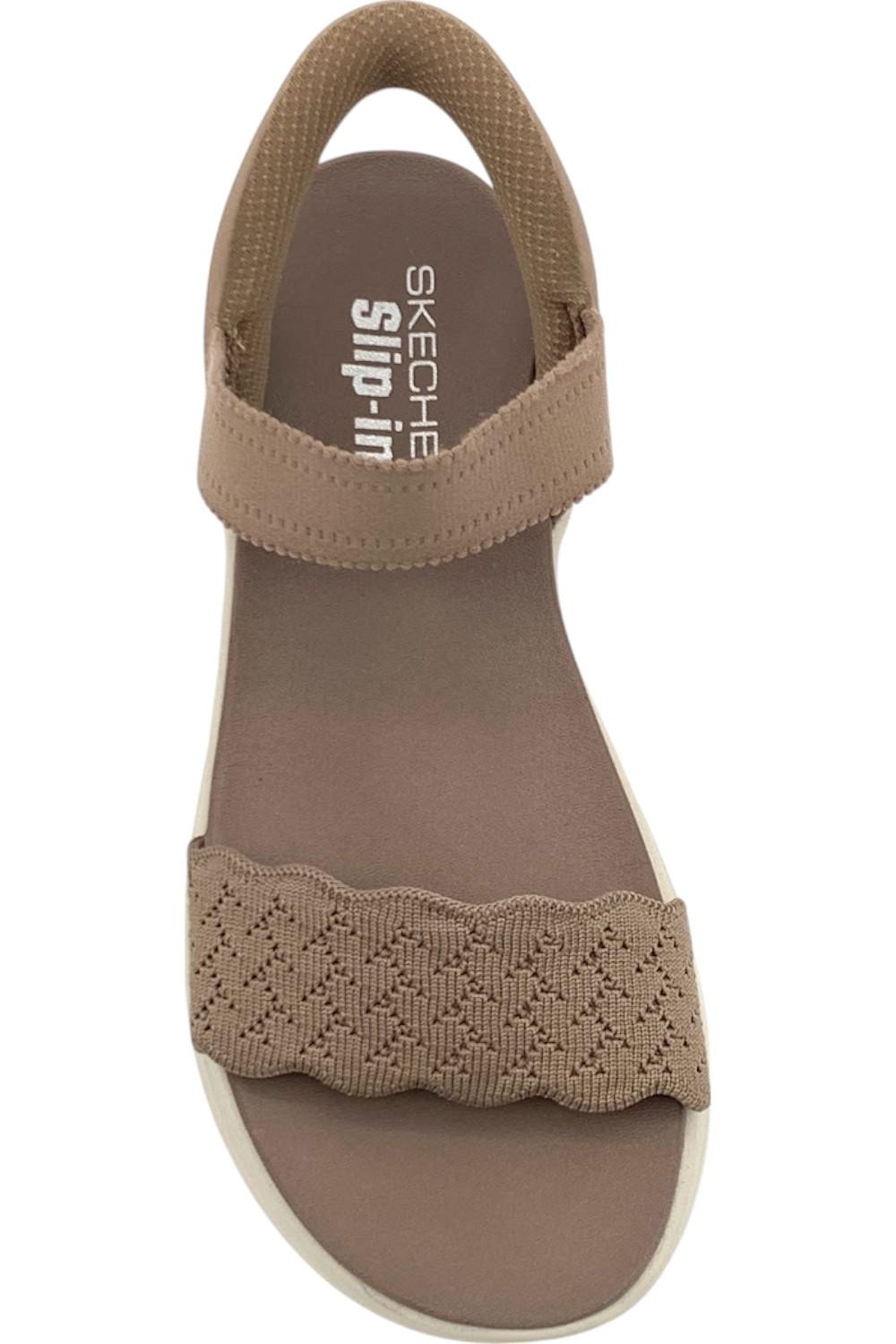 Skechers Slip Ins Ultra-Flex Knit Sandals Feelin’ Pretty Mocha