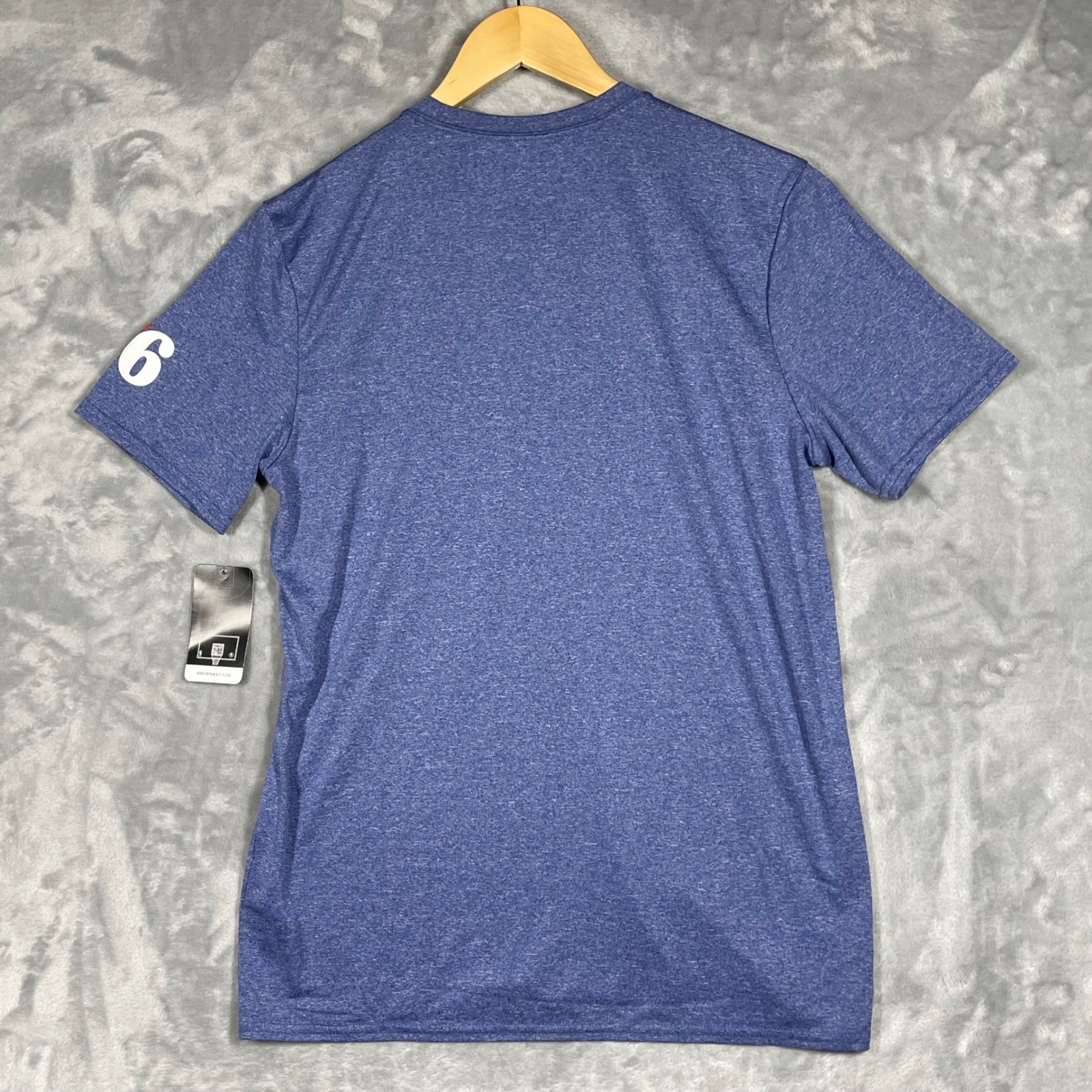 Logo Athletic Philadelphia 76ers NBA Basketball Blue Heather Shirt Mens Medium