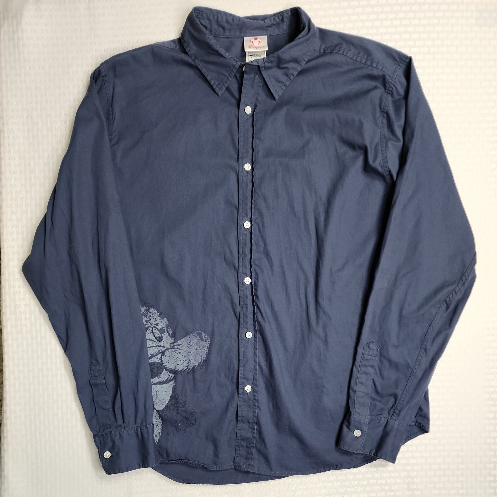 Disney Grumpy Button Up Shirt XL Blue Long Sleeve Grumpy Dwarf Snow White