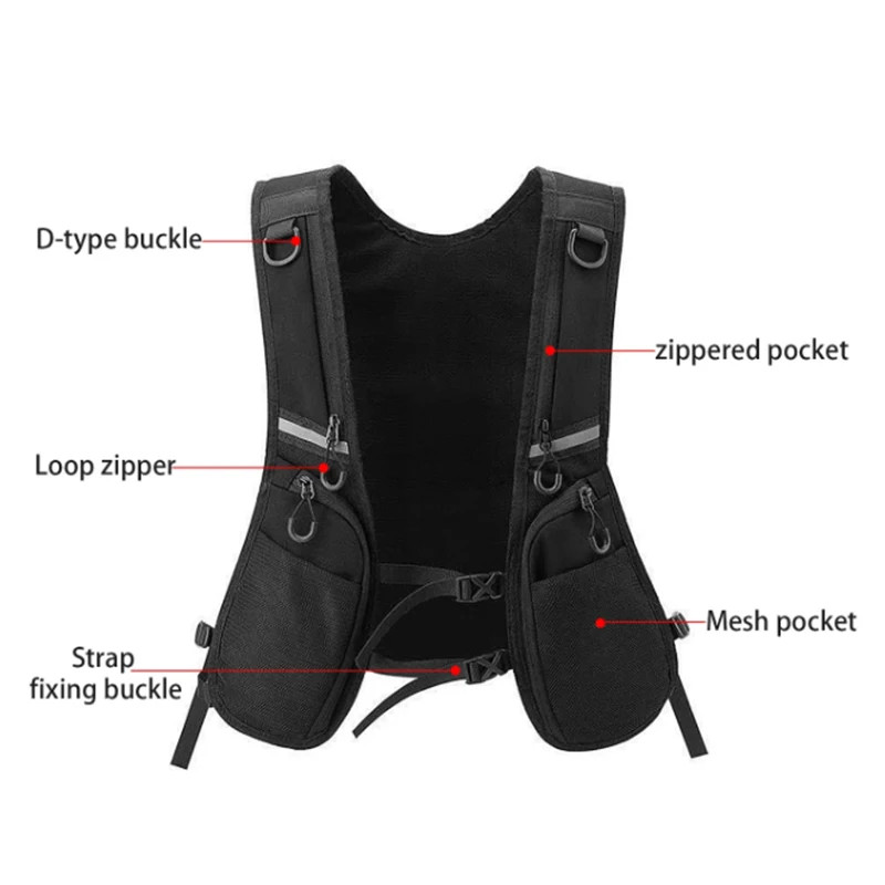 Reflective Design Chest Pack Outdoor Sports Tactical Vest Backpack Hip-hop Stree