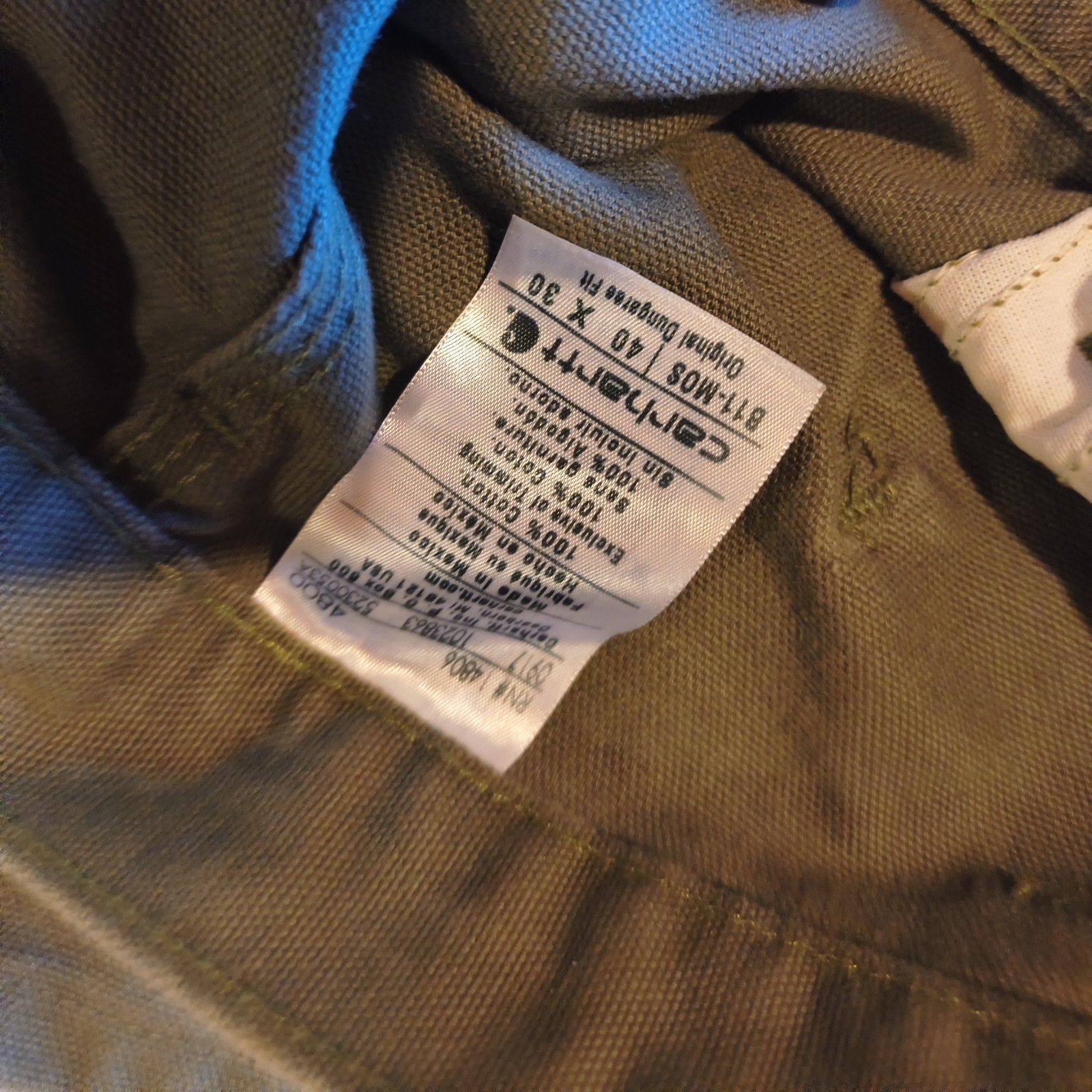 Carhartt UTILITY Pants Mens 40W x 30in GREEN OUTDOORS Rugged Flex WORK WEAR NWT