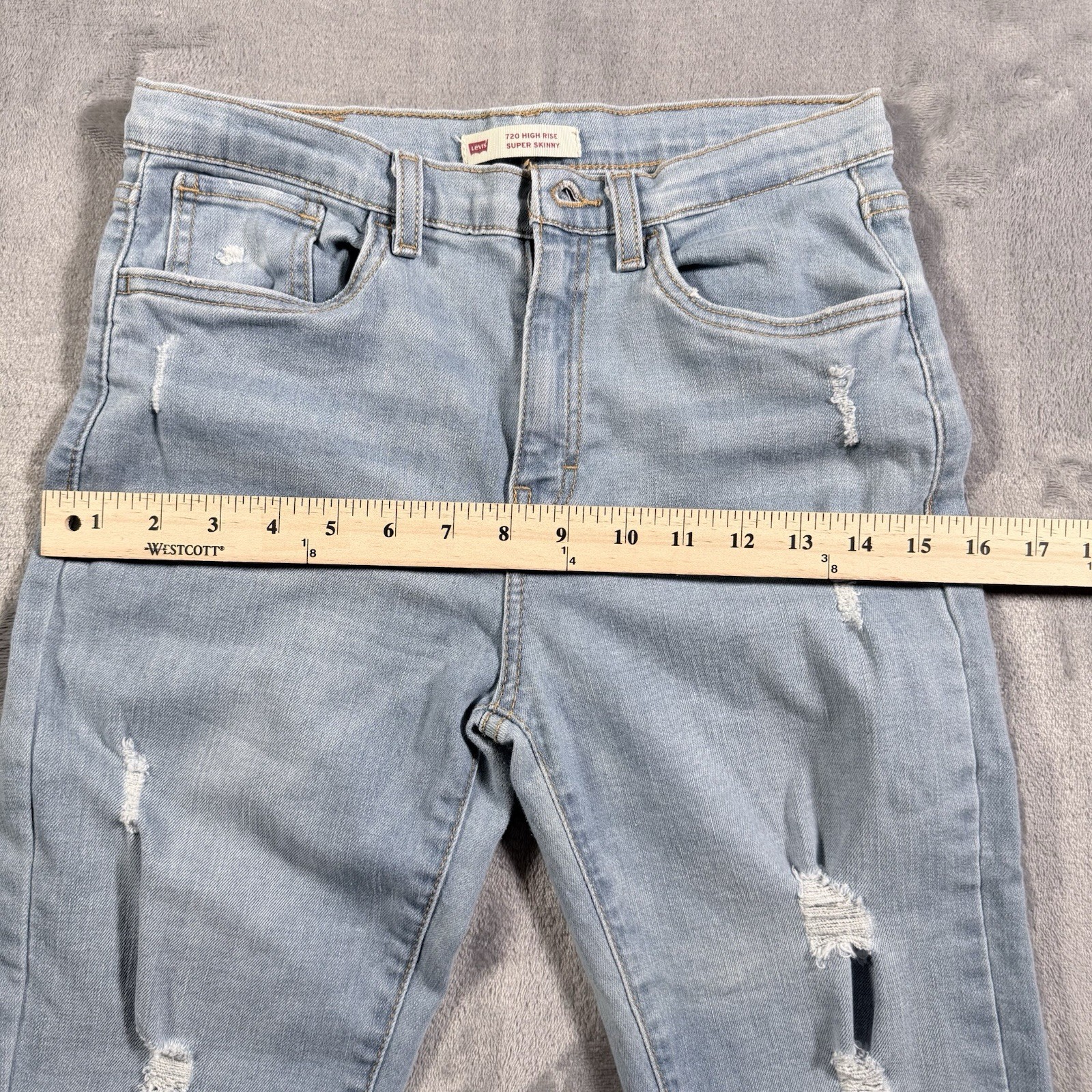 evis 720 Girls 16 Reg High Rise Super Skinny Jeans Distressed Ripped Frayed Hem