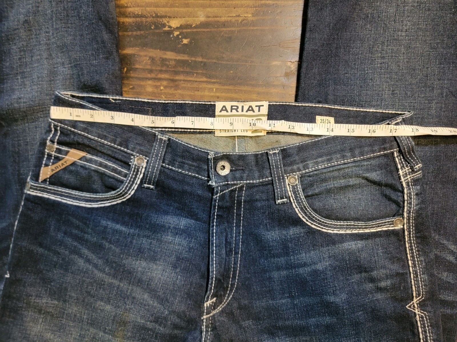 Ariat M5 Slim Straight Blue Jeans Men’s 35×34 Dark Washed Denim Like New