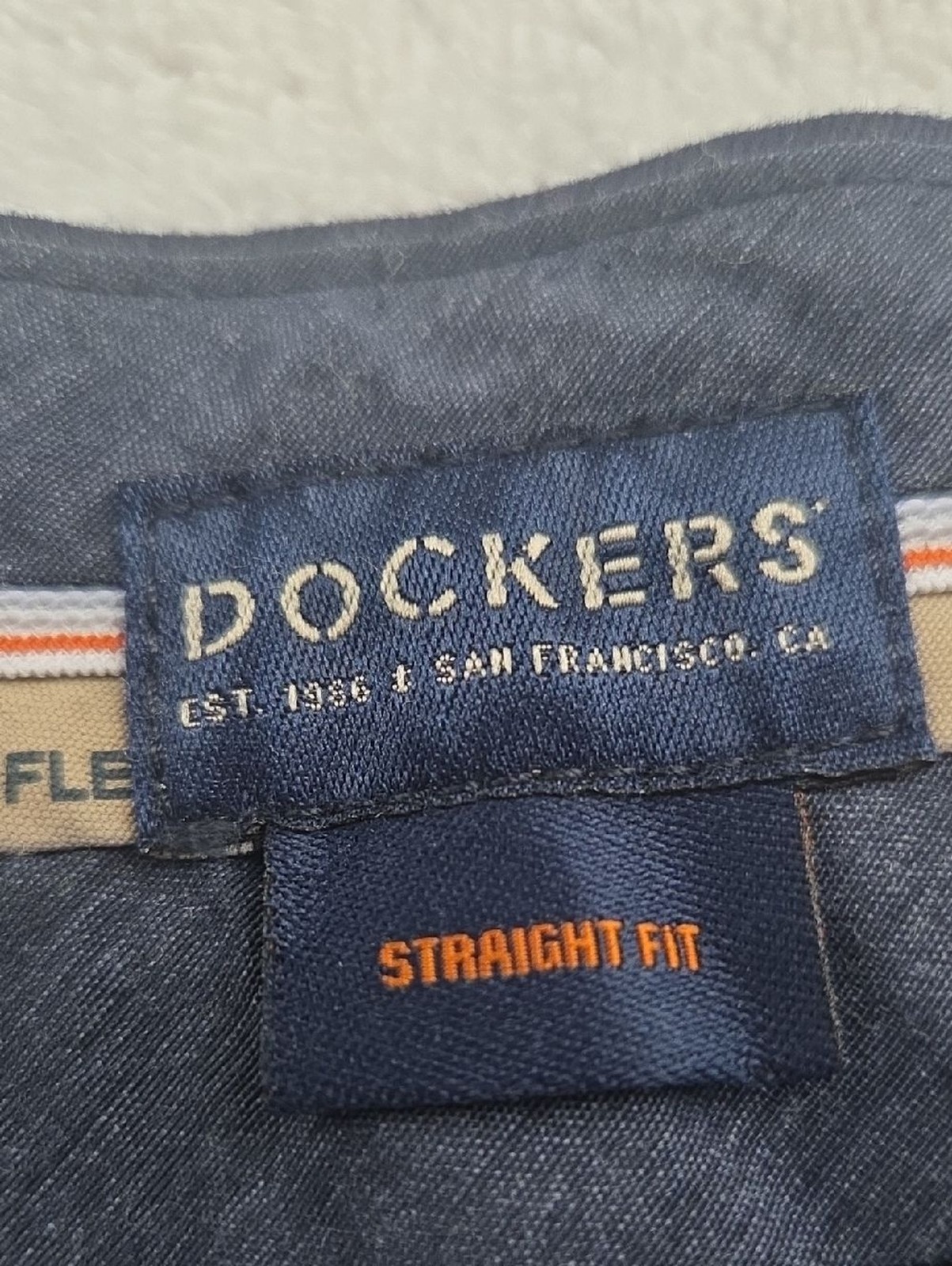 Dockers Signature Khaki Straight Fit Pants 36×34 NWT Navy Flat Front NWT
