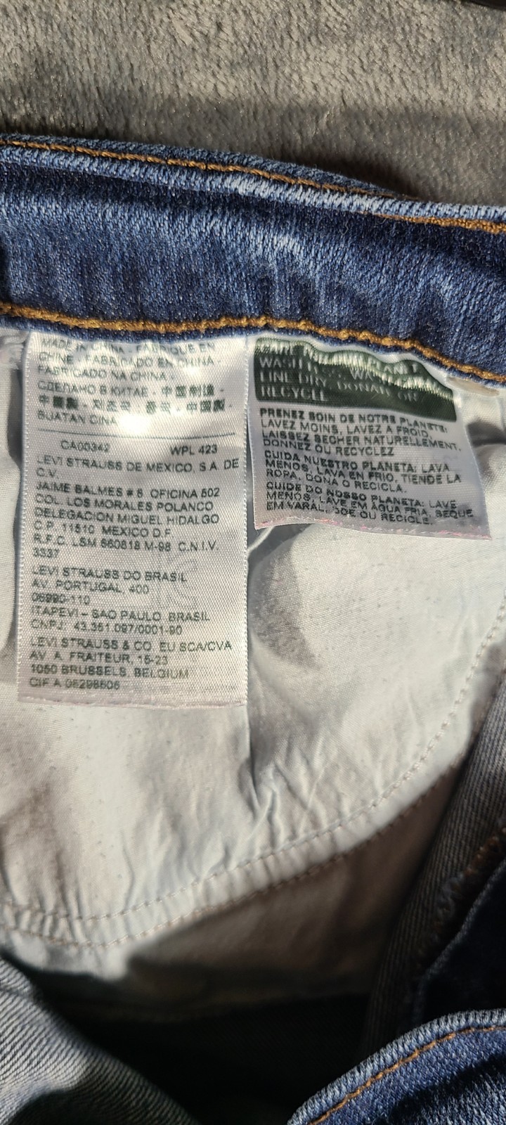 Signature by Levi Strauss Women 505 Straight Leg Jeans Button Flap Pocket 14M…