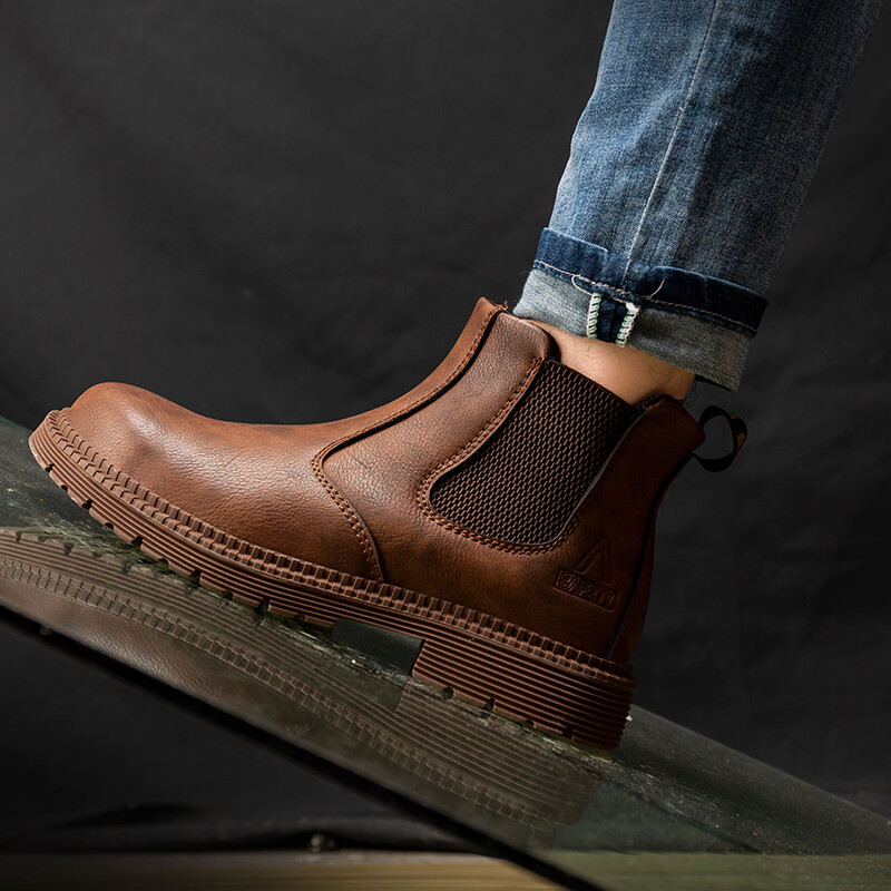 Mens Oil Resistant Safety Shoes Steel Toe Work Boots Leather Non-Slip Boots US