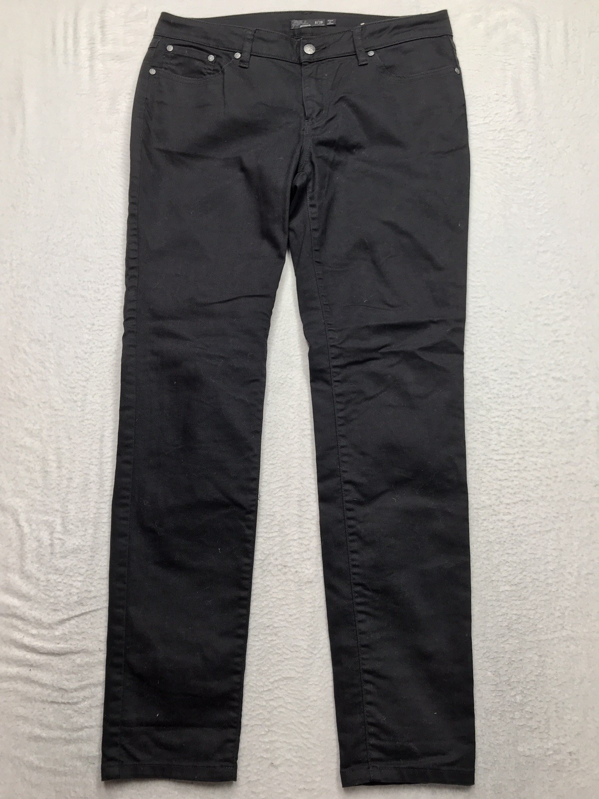 PRANA Kayla Jeans Women 8/29 (34×31 fit) Black Stretch 5 Pocket