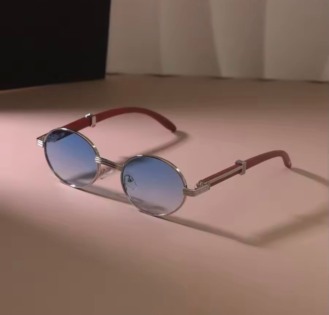 Vintage Oval Sunglasses Luxury Designer Round Sun Glasses Gradient Mirror
