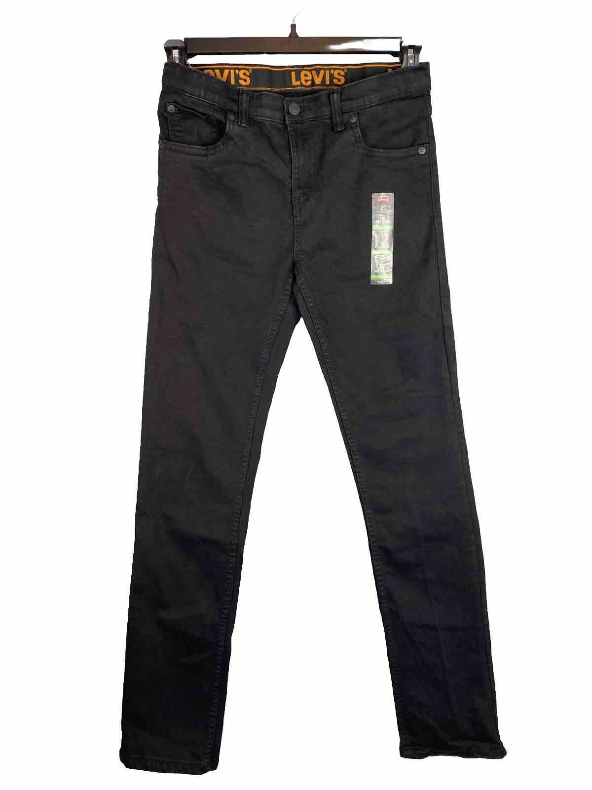 Levis 510 Boys 18 Reg 29×31 Black Stretchy Skinny Jeans Slim Fit