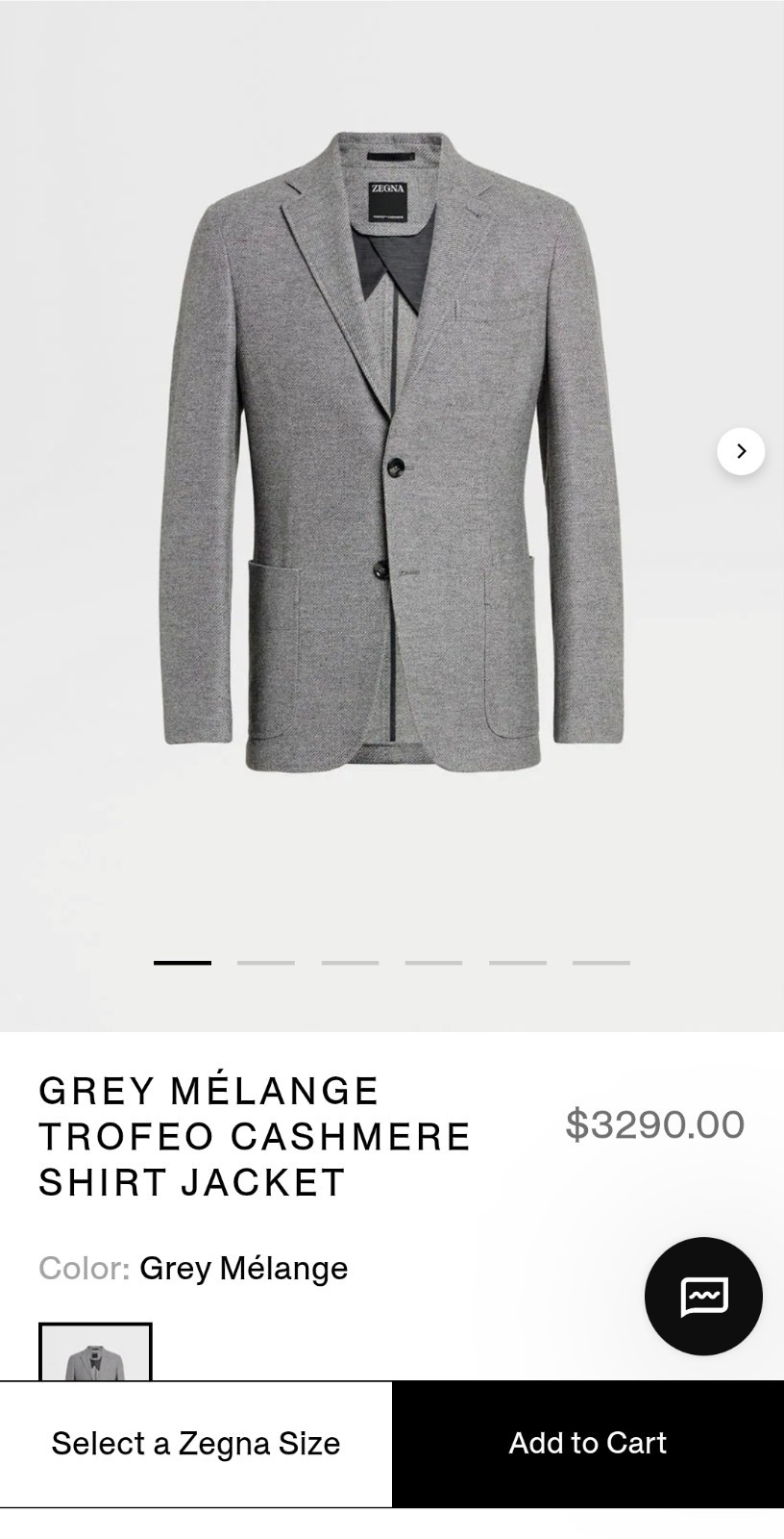 ERMENEGILDO ZEGNA ‘Trofeo Cashmere’ Jacket Grey Mélange 58 EU 44-46 US $3200 NEW