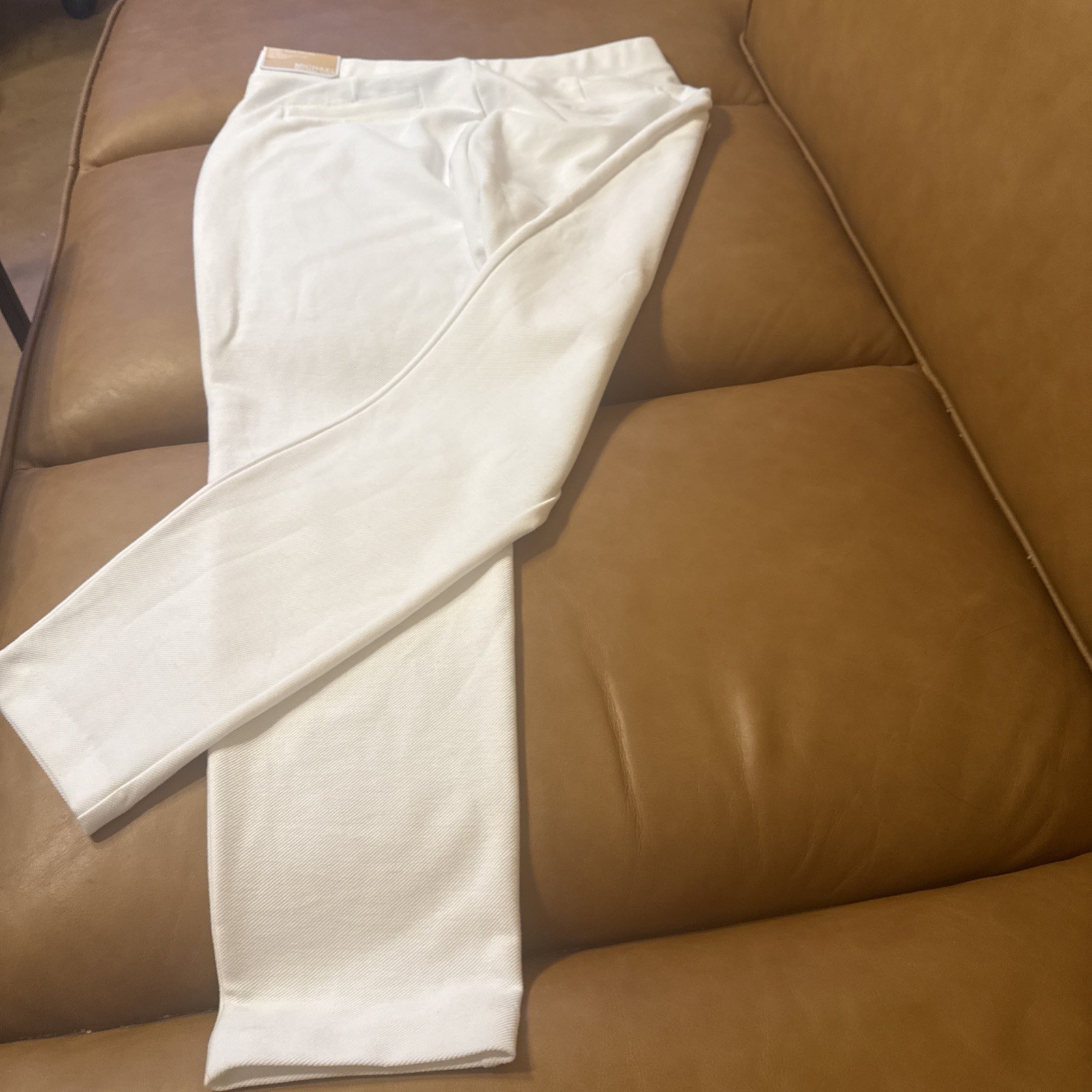 Michael Michael Kors White Ankle Pull On Pants High Rise Large
