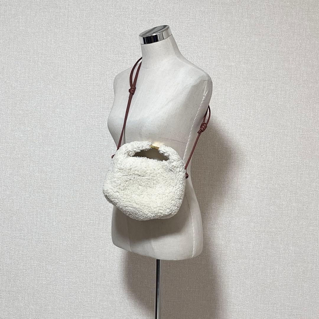POLENE Berry Boucle Ecru Shoulder Bag Boa Leather from Japan