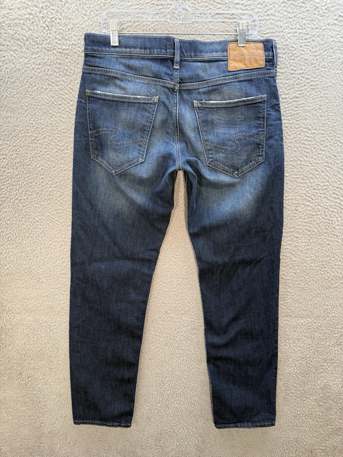 Silver Jeans Mens 31×32 Blue Denim Eddie Relaxed Distressed Rockabilly Biker