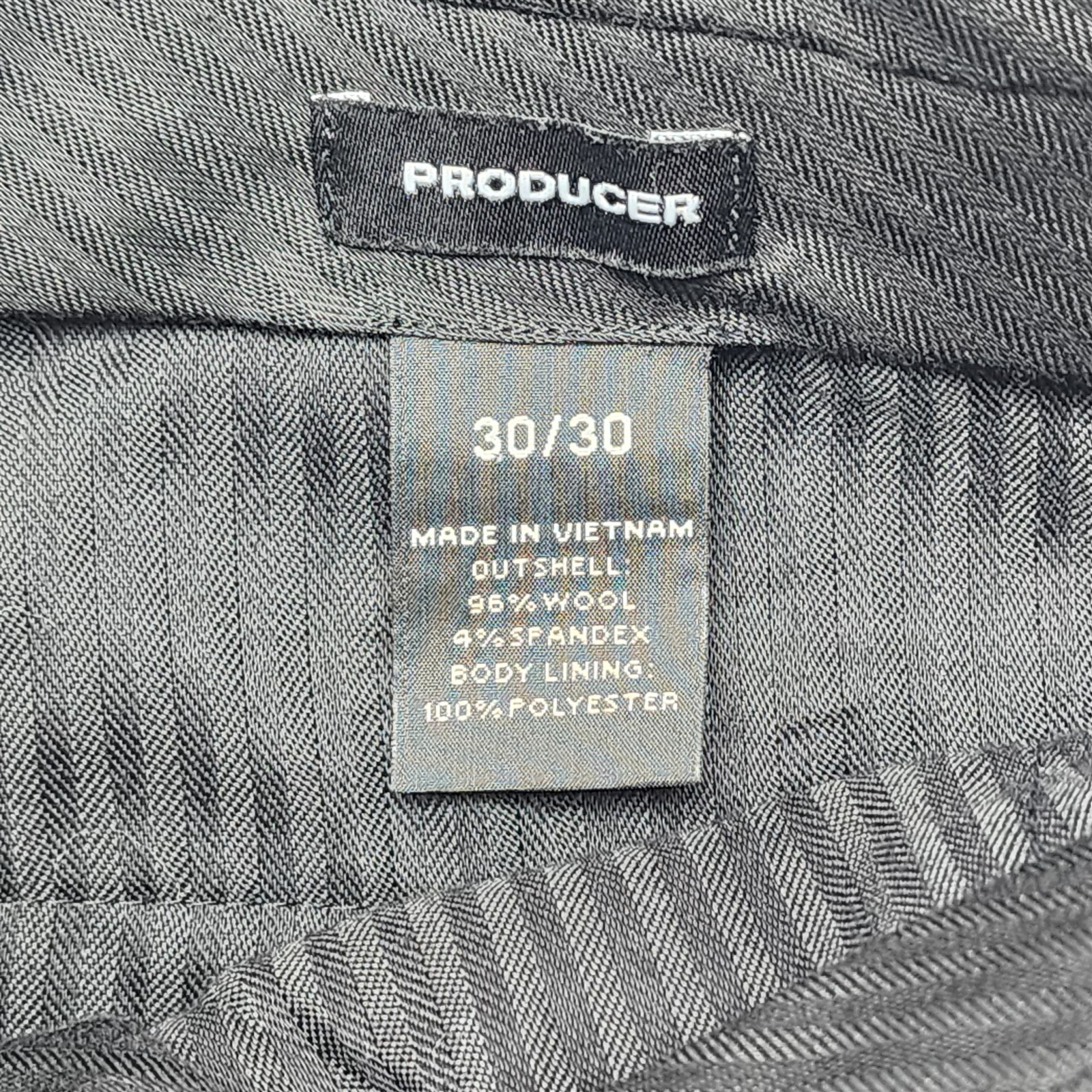 Express 38R 32×30 Black Pinstripe Wool Blend Stretch 2Btn 2Pc Jacket Pants Suit