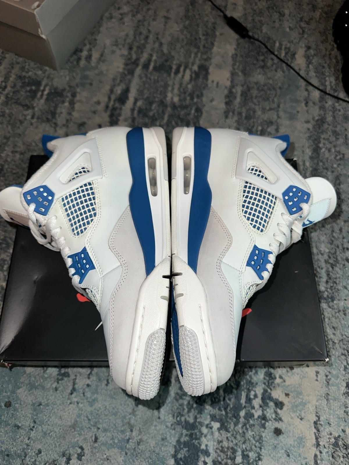 Air Jordan 4 Military Blue Size 8 Top White/Blue/Gray Men’s