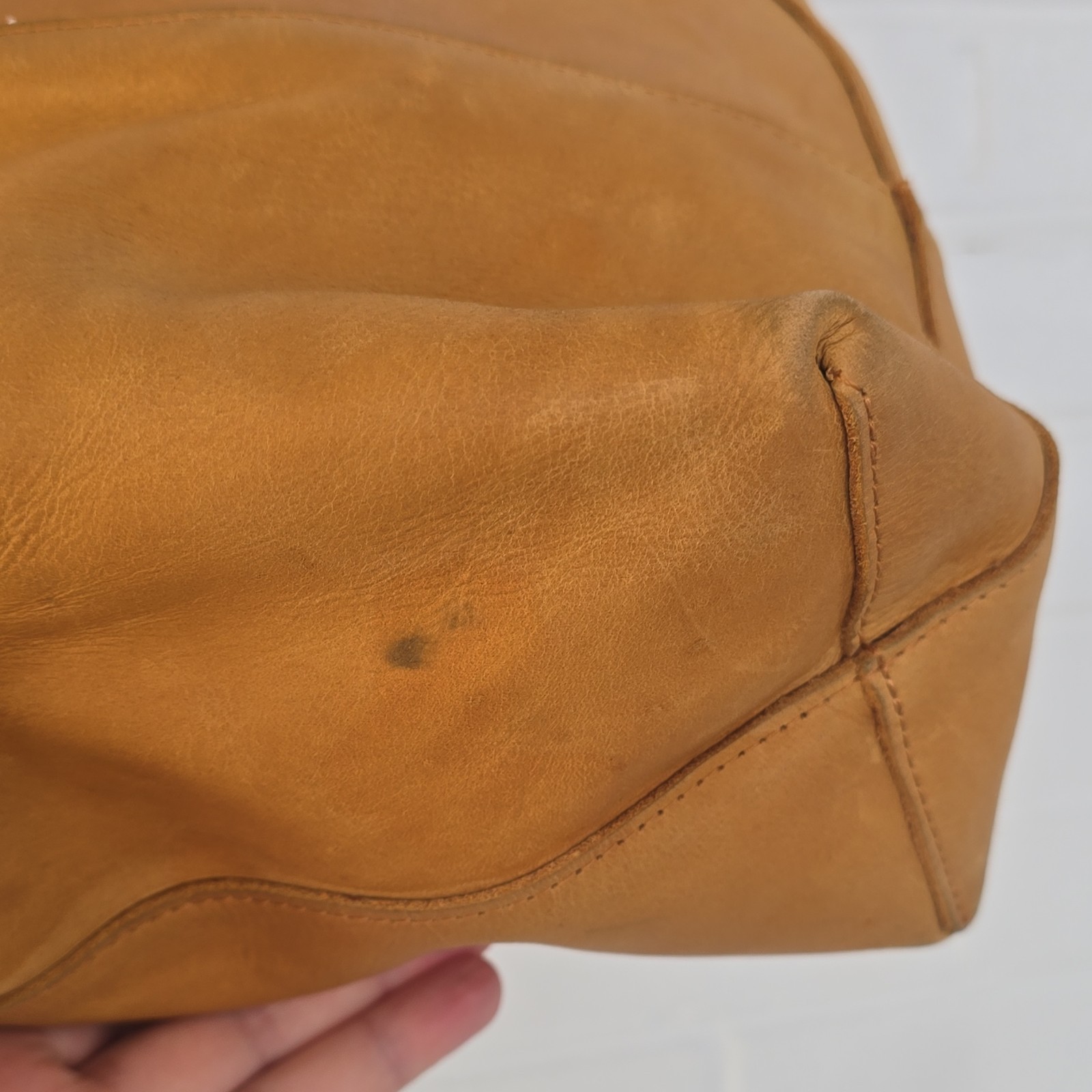 ABLE Mamuye Classic Tote – Cognac Stamped Initials