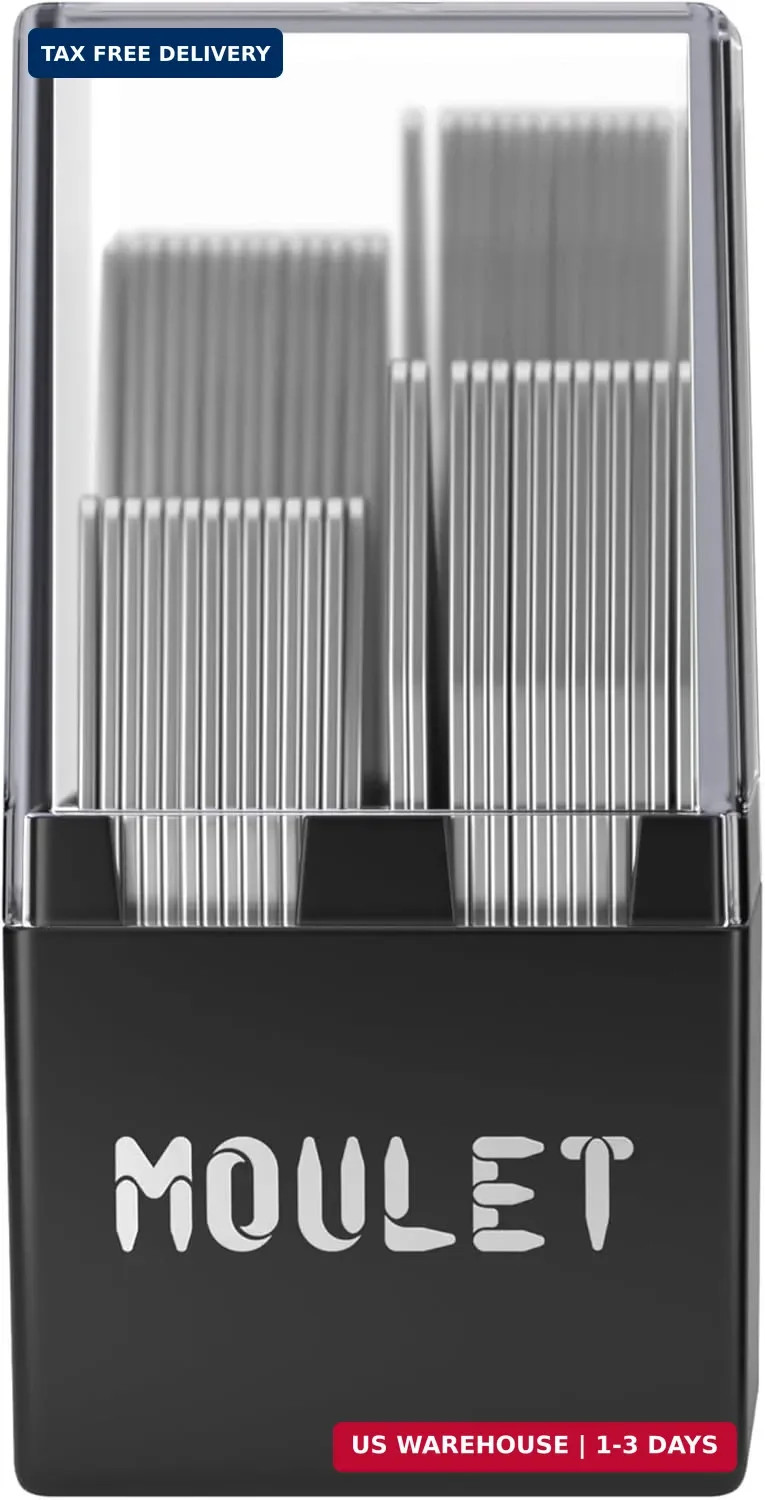 Collar Stays – 56-Piece Set in 4 Sizes with Precision Case – Gift for Sharp-Dres