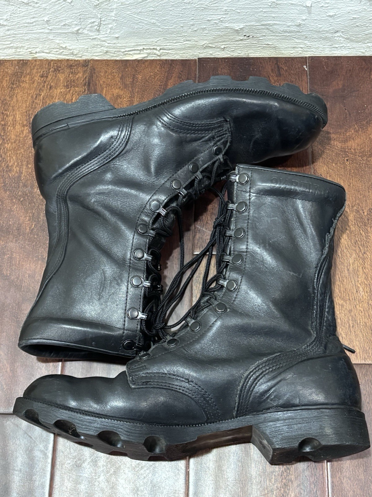 VTG Ro Search Military Combat Jungle Boots Mens Size 9.5 R Black Leather 1986