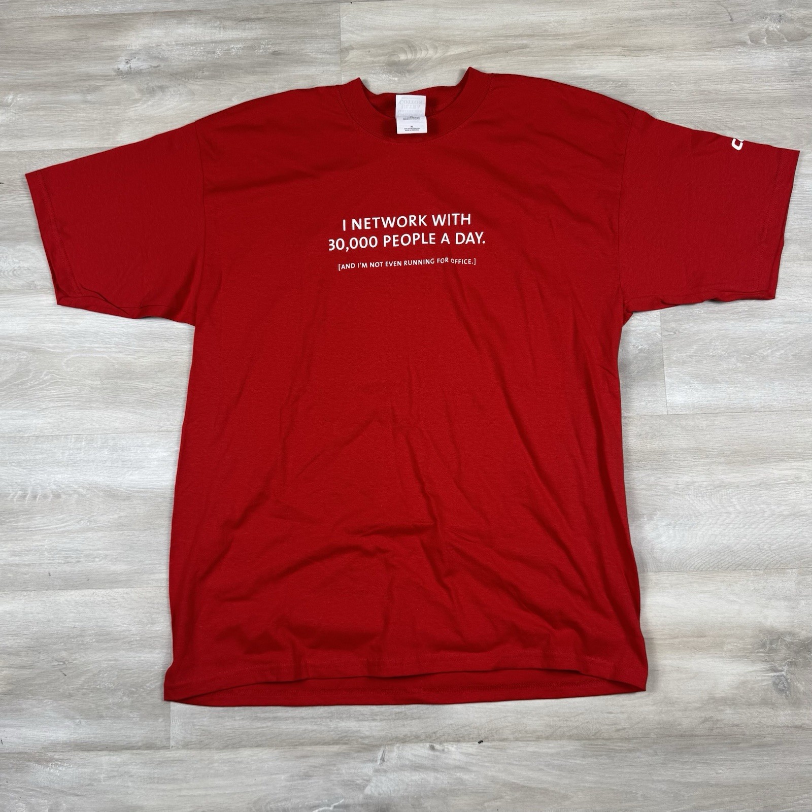 Vintage 90z Compaq “I Network With 30,000 People A Day” Red T-shirt Men’s XL VTG