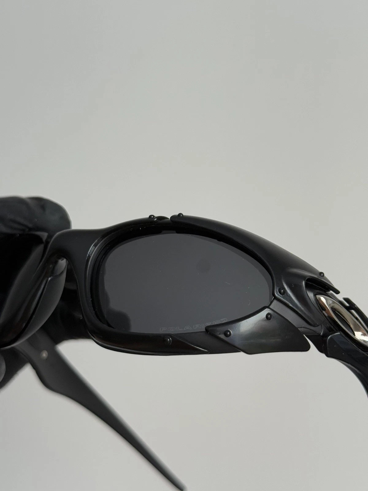 Vintage 90s Oakley Plate Triple Black Glasses Outdoor Polarized Y2K GorpCore
