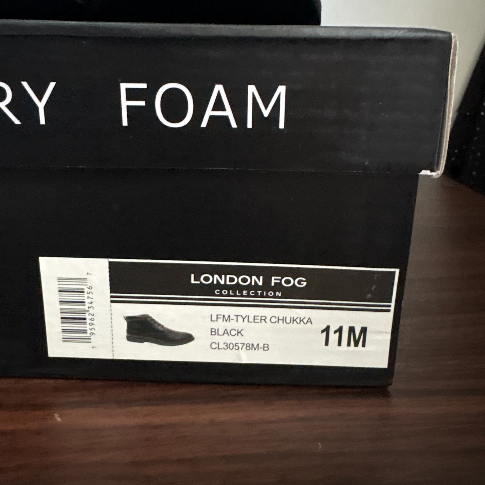 London Fog Collection Memory Foam LFM-Tyler Chukka Black Size 11M New NWT