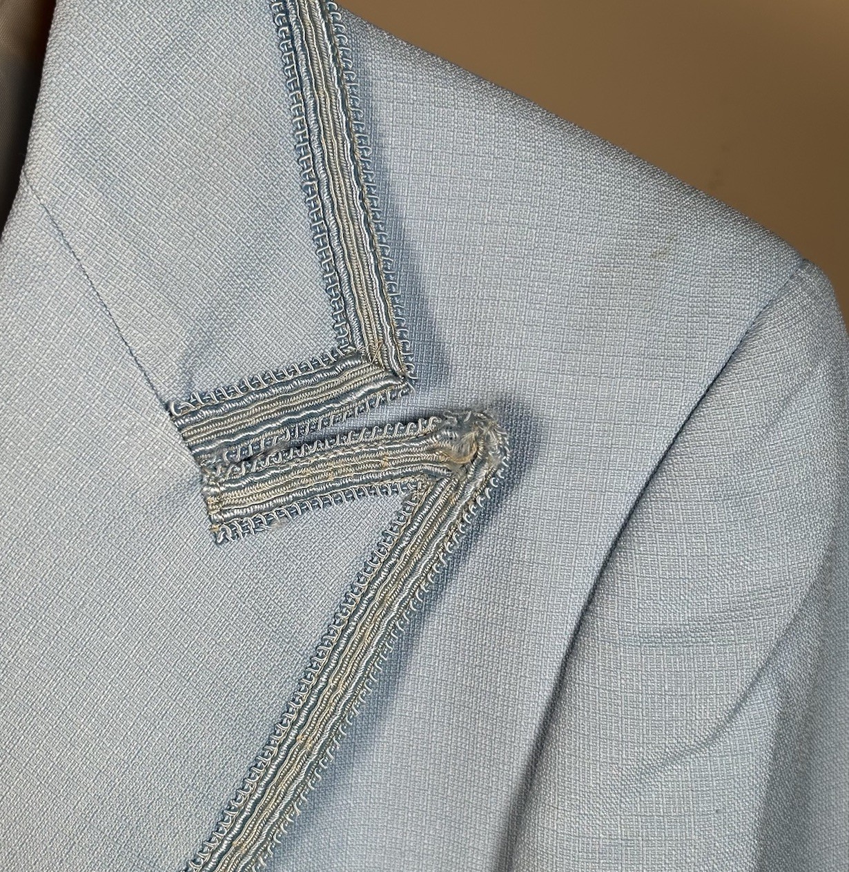 VTG 70s After Six Baby Blue Tuxedo Tail Coat Suit Jacket Mens 38R Deadstock