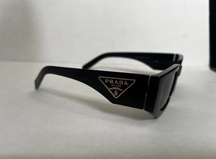 PRADA PR 09ZS 1AB5S0 Unisex Rectangle Sunglasses – Black/Gray