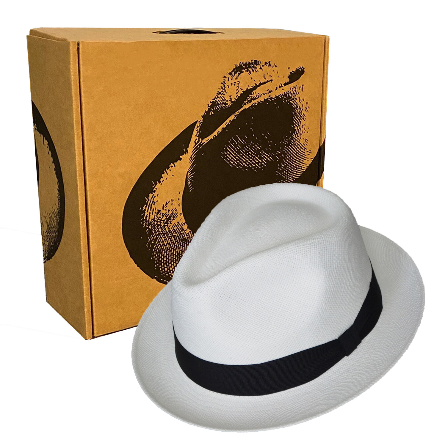 Short Brim Panama Hat | Teardrop Style | Made in Ecuador | GPH + HatBox