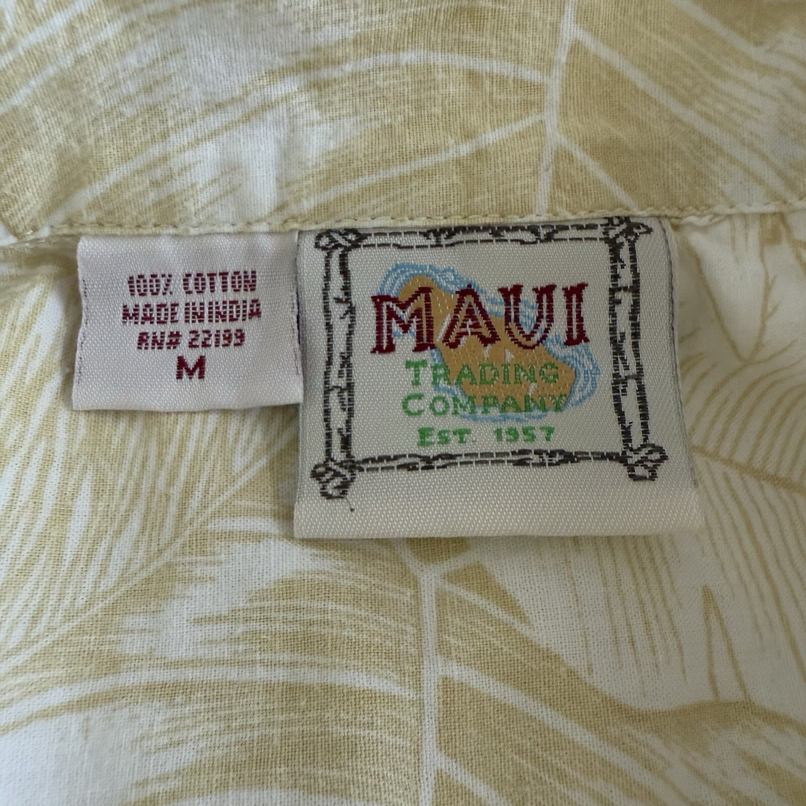 Rare Maui Trading Co Button Up Hawaiian Shirt Men’s M Yellow