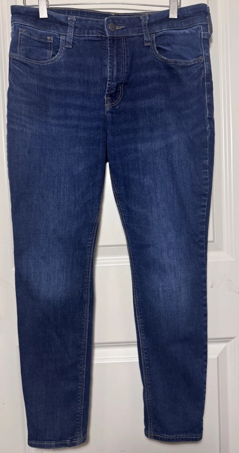 Old Navy Mid Rise Skinny Jeans Blue Dark Wash Stretch 5Pocket Women’s 12 Short