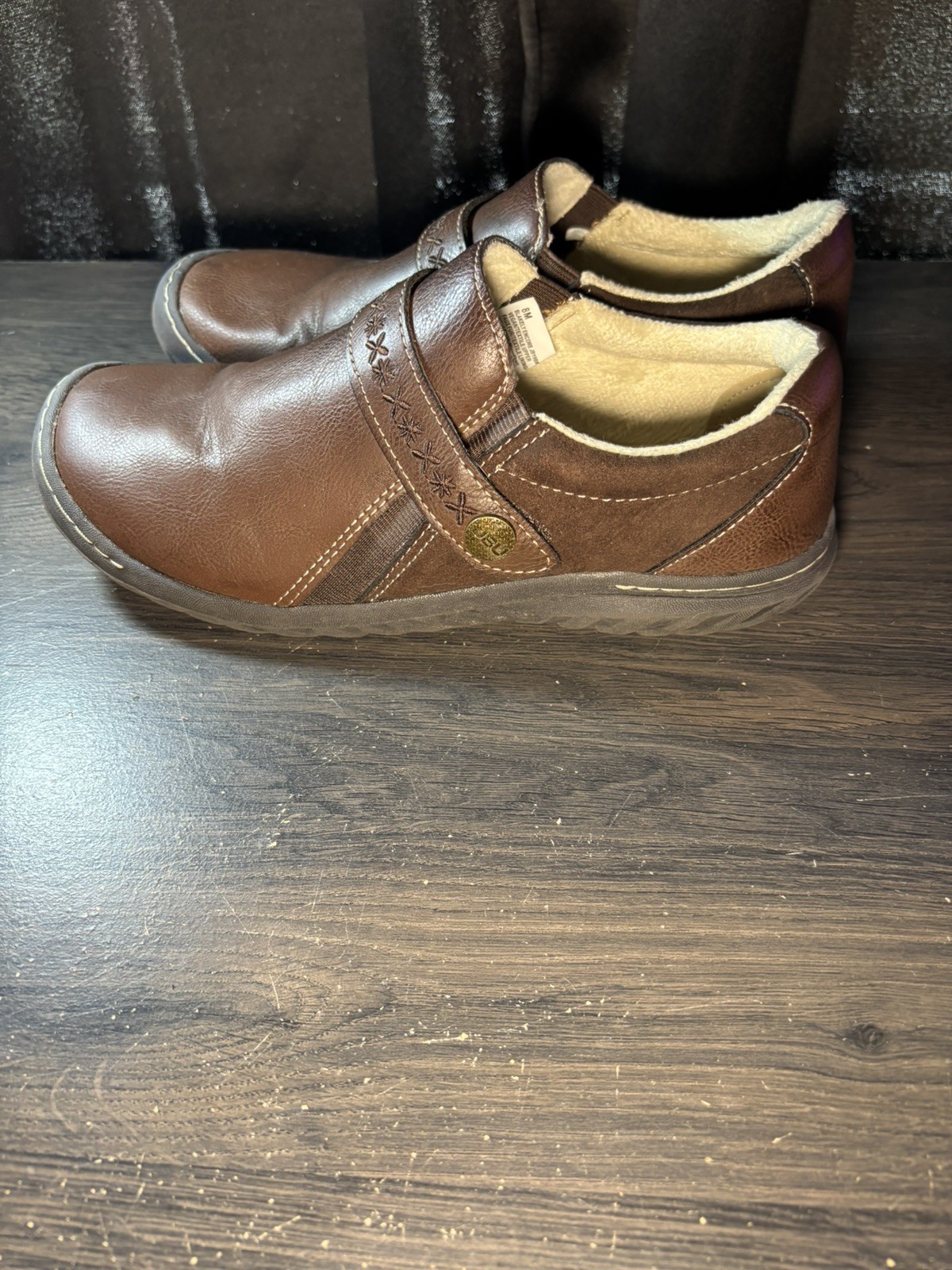 EUC JBU by JAMBU Blakely Woman’s Size 8M Brown Shoes Vegan Leather Textile