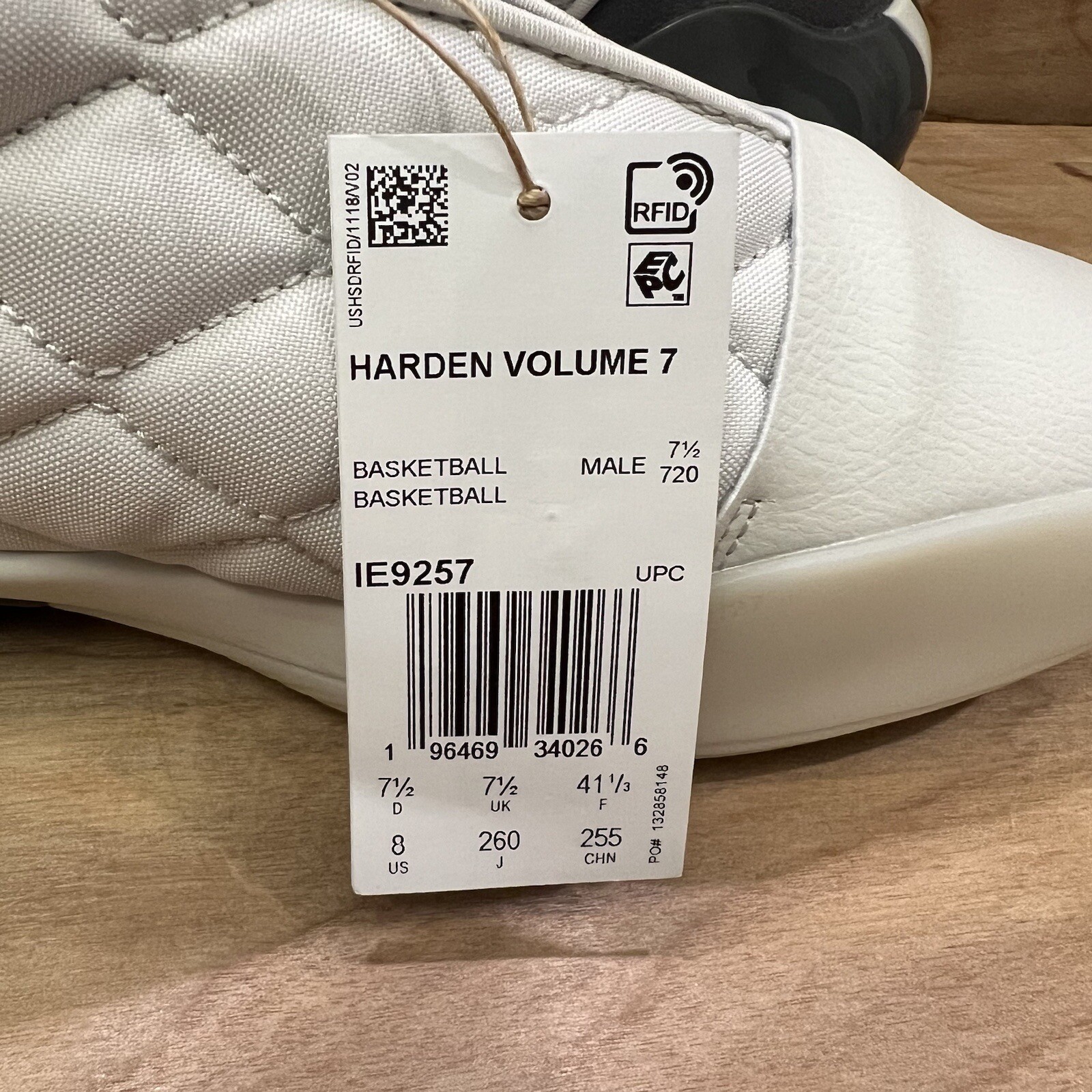 Adidas Harden Vol. 7 ‘Chalk White’ Basketball Shoes IE9257 Men Size 8 New