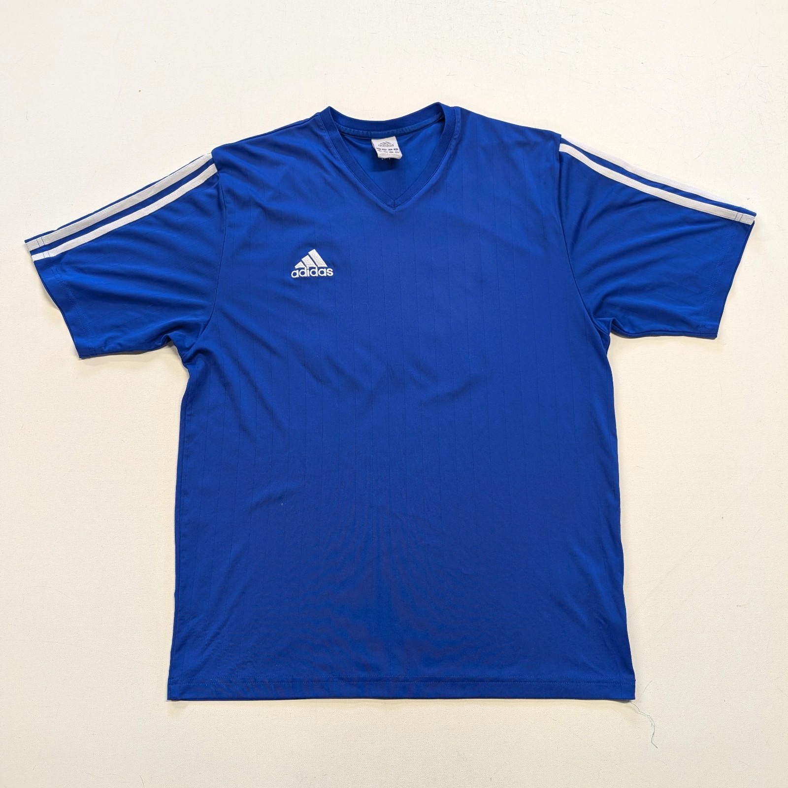 Vintage 05 Adidas Shirt M Blue Soccer Jersey Shiny Satin Silky #30 V Neck