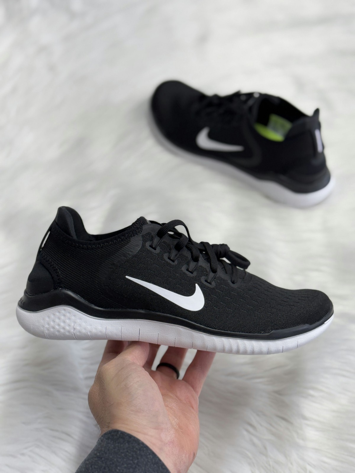 Nike Free Rn 2018 Black Womens 942837-001 NEW Multi Sz