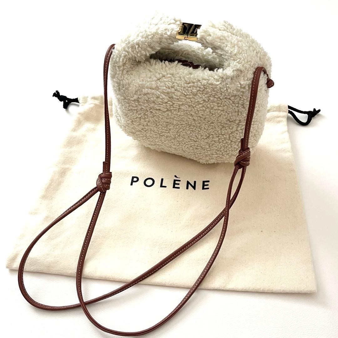 POLENE Berry Boucle Ecru Shoulder Bag Boa Leather from Japan