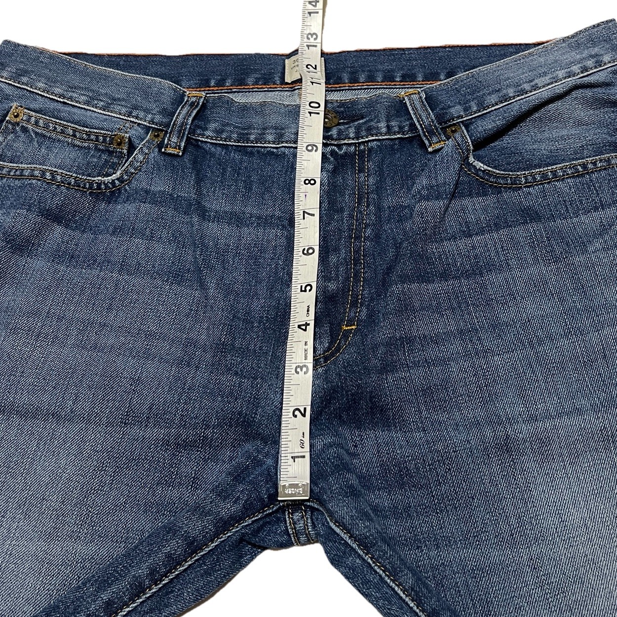 J Crew Mens Size 36×33.5 Distressed Urban Slim Straight Denim Cotton Blue Jeans